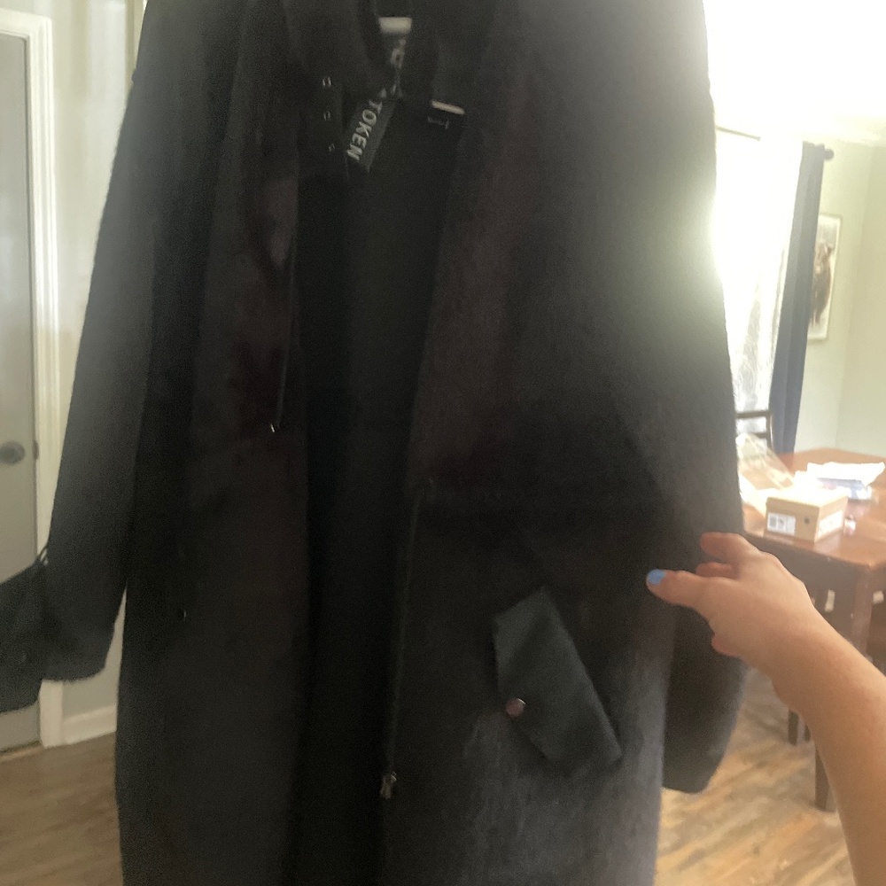 Love token faux fur coat